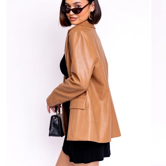 Bare Rags weekends in France camel leather blazer jacket - Picture 2 of 2